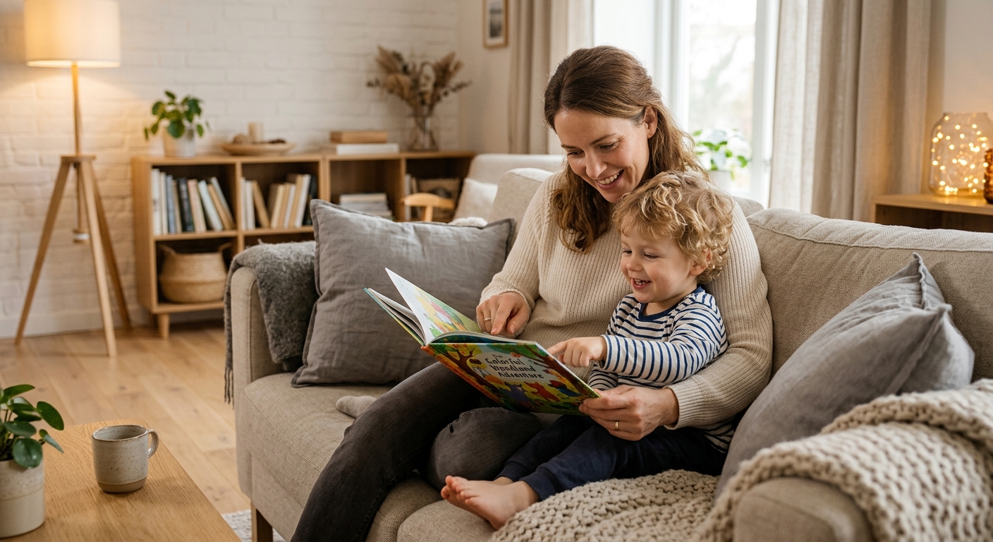 Мама читает с ребёнком